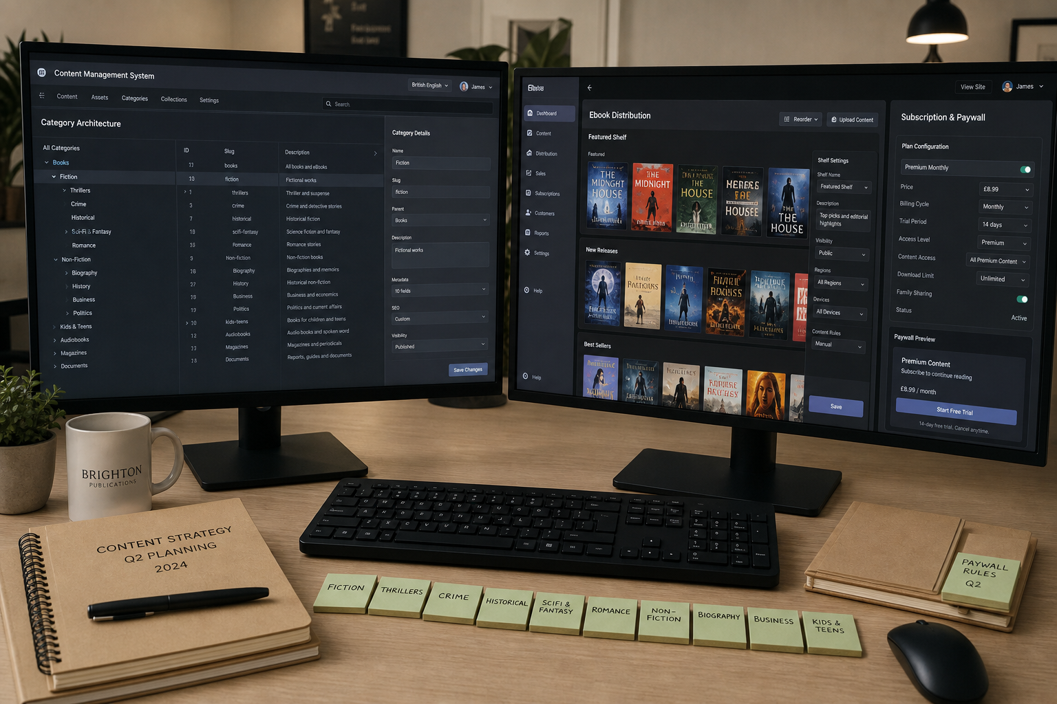 Digital publishing CMS service aisle workspace
